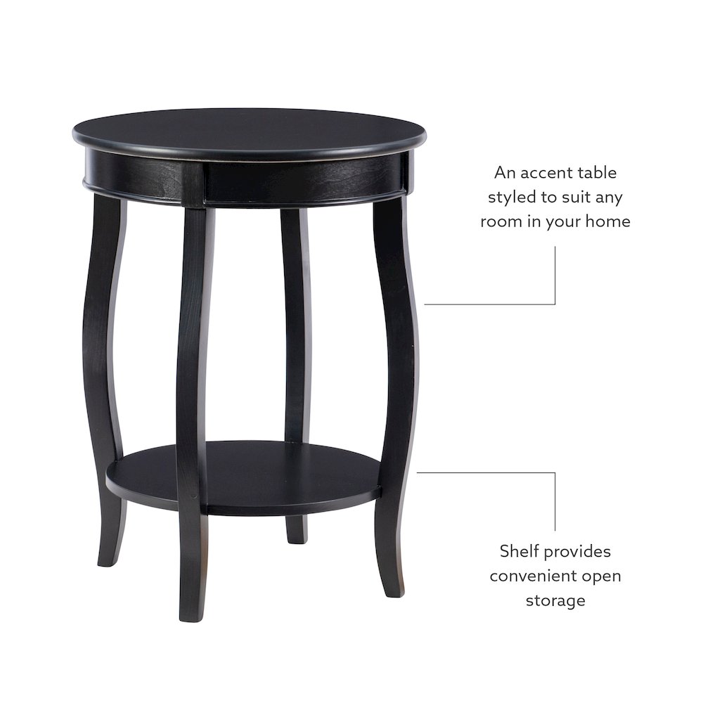 Black Round Table with shelf. Picture 9