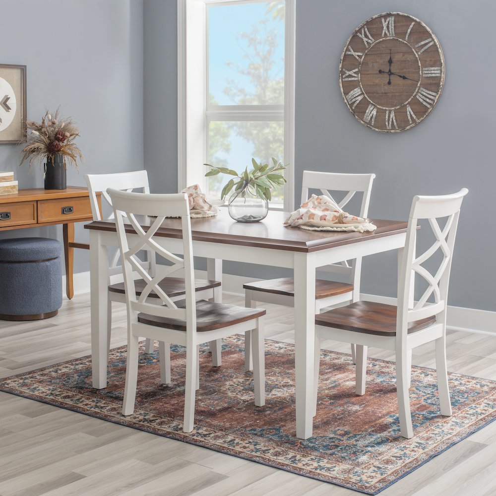 Harrison Cherry and White 5pc Dining Set. Picture 3