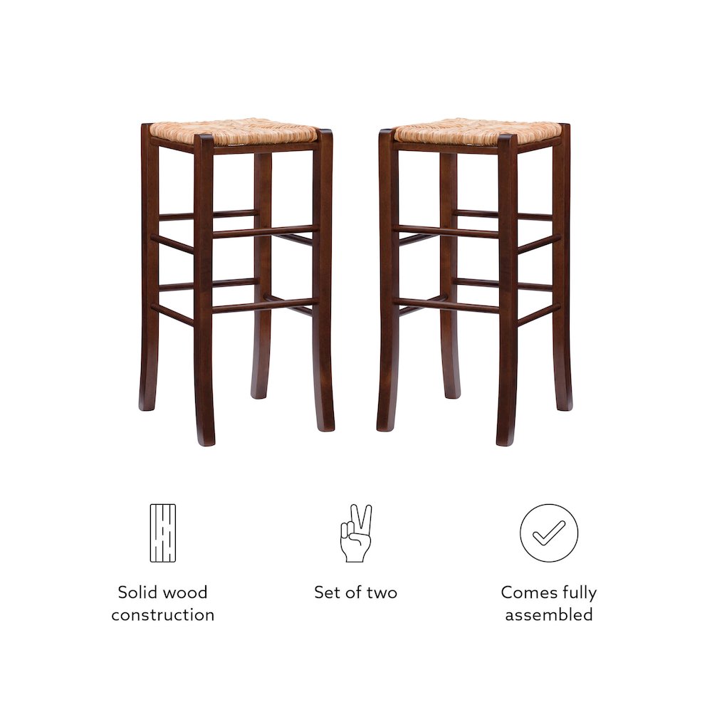 Gianna Backless Barstool Walnut Set Of 2. Picture 12