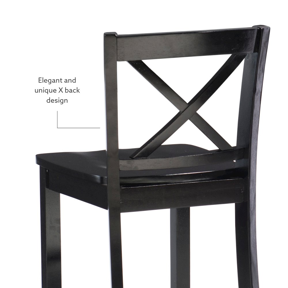 Black 24 In X Back Counter Stool. Picture 8