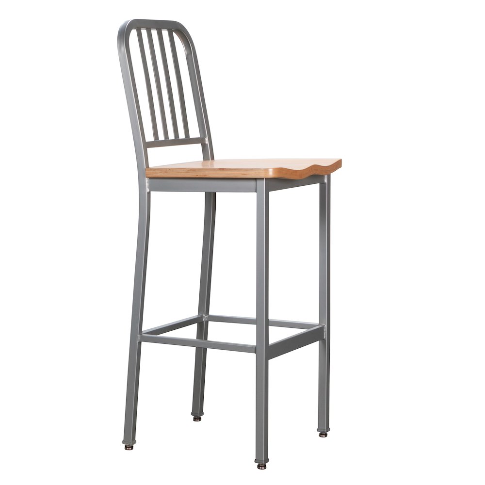 Frazier Metal Barstool Silver Set Of 2. Picture 2