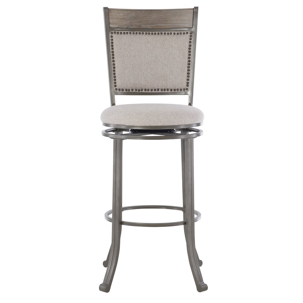 Franklin Swivel Barstool, Pewter. Picture 1