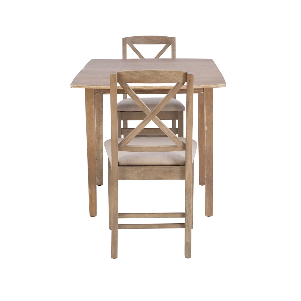 Torino 3Pc Drop Leaf Dining Set Gray. Picture 8