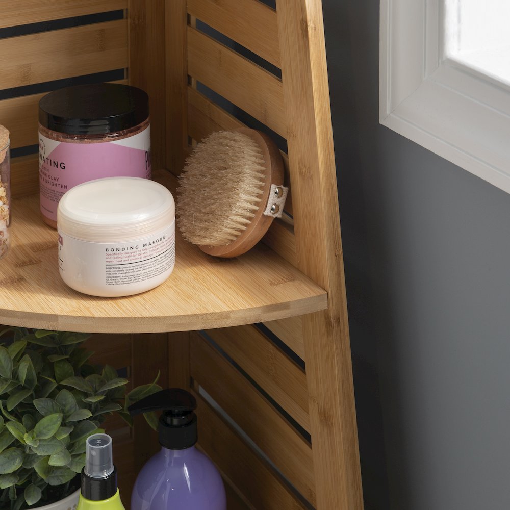 Bracken Bamboo Corner Shelf. Picture 3