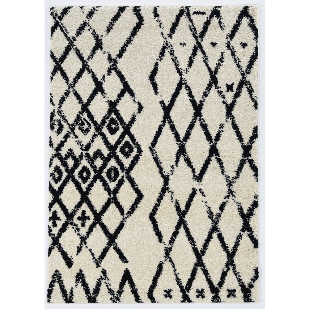 Morrocan Marrakes Ivory & Black 3' X 5', Rug. Picture 1