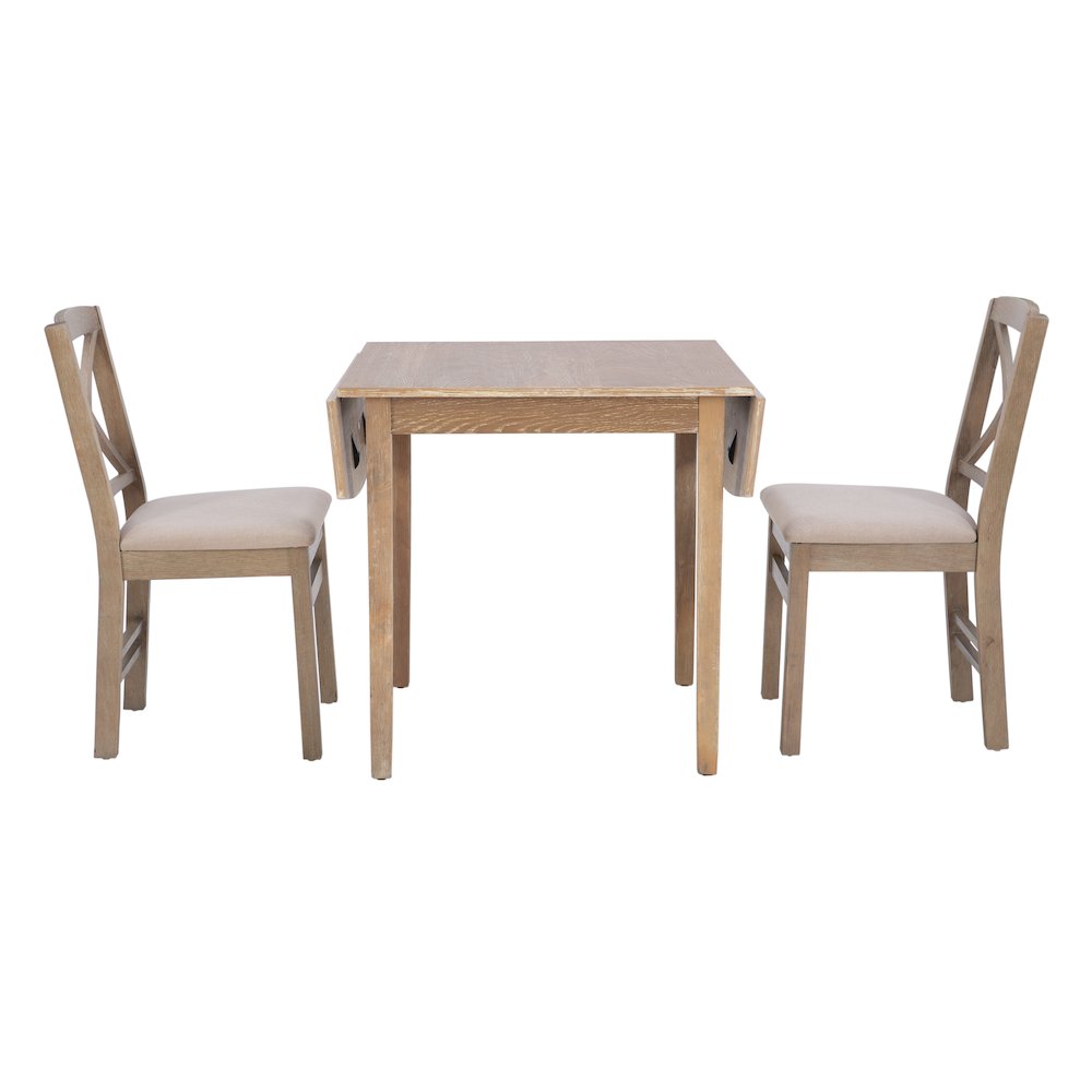 Torino 3Pc Drop Leaf Dining Set Gray. Picture 2