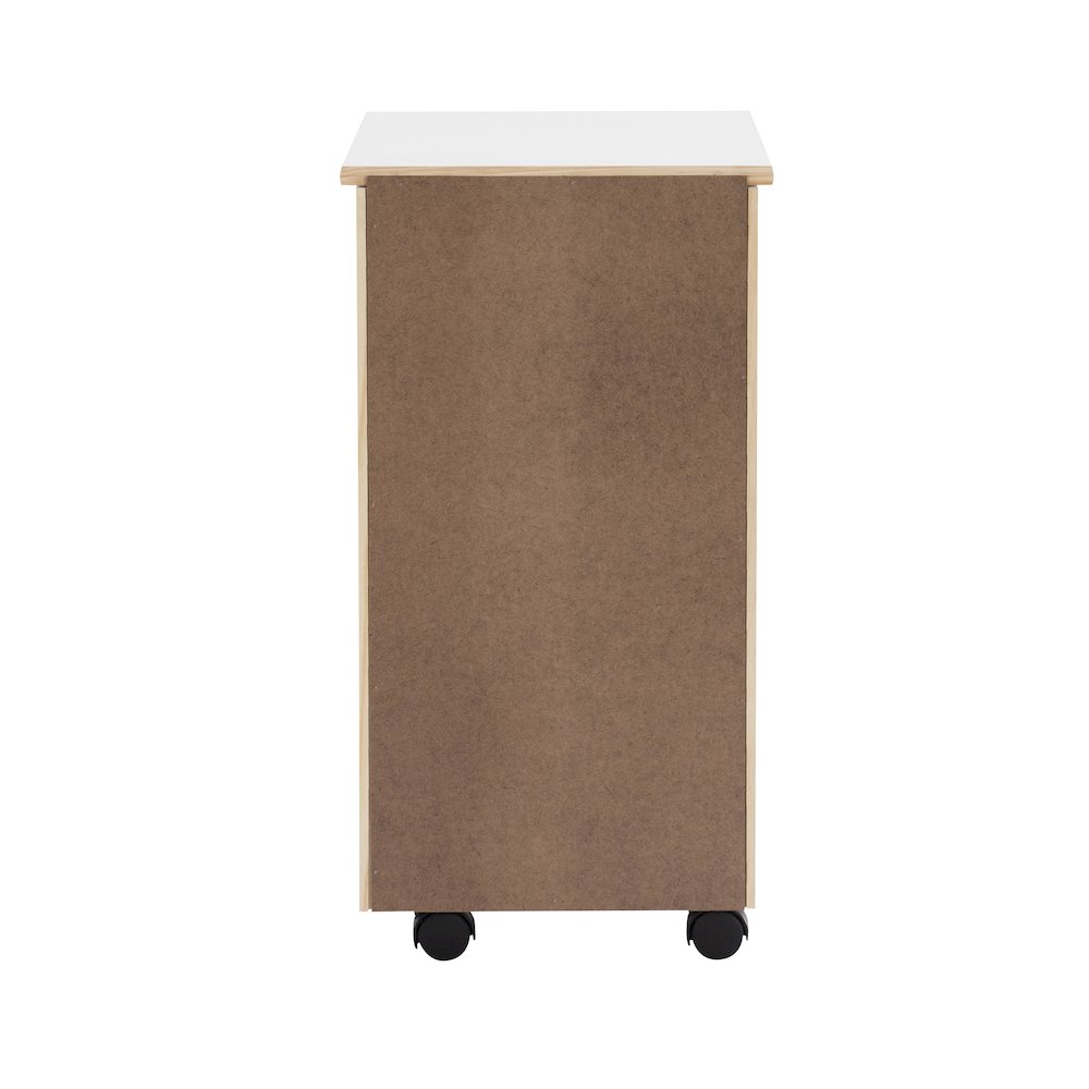 Cary Six Drawer Rolling Storage Cart, White Wash. Picture 10
