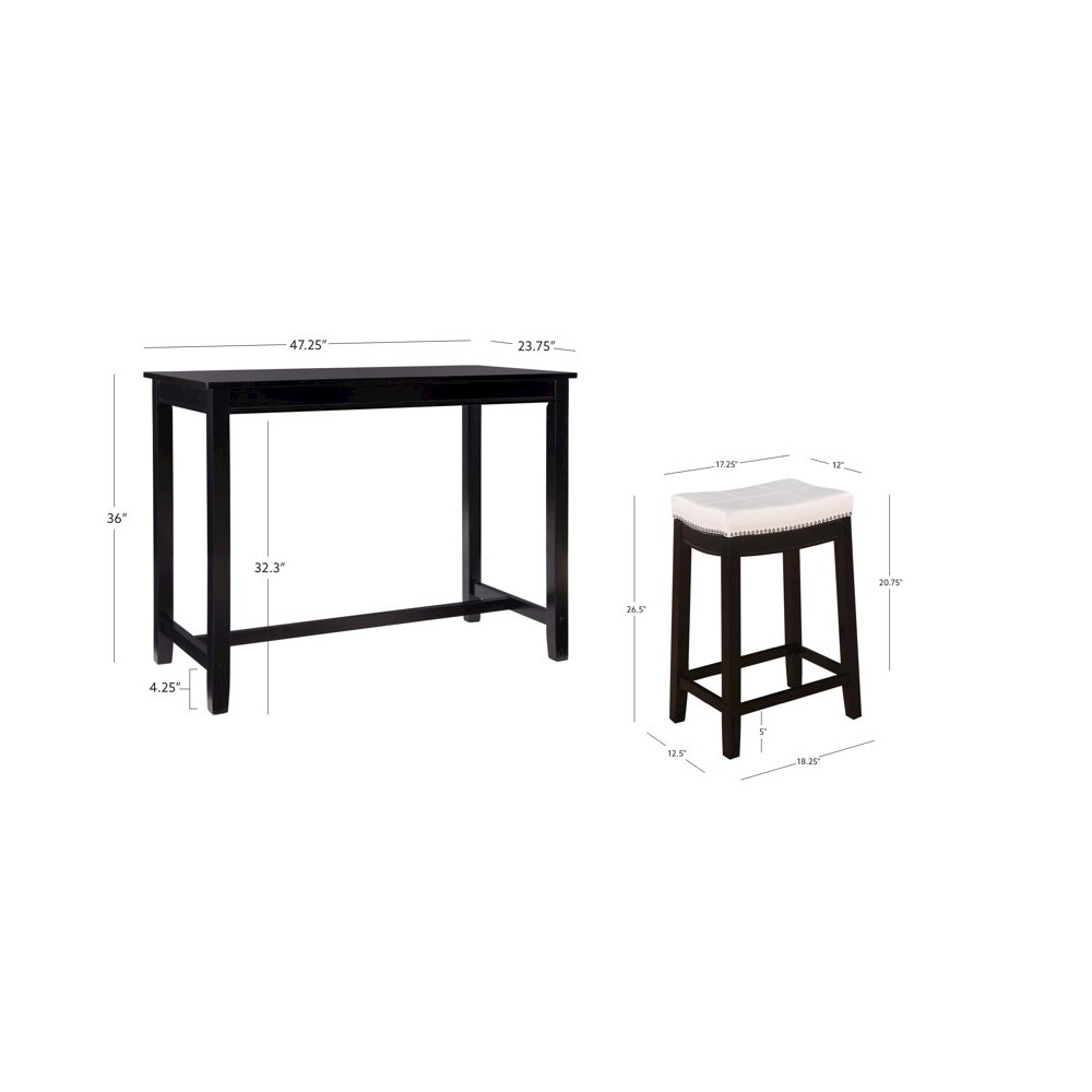 Claridge 3Pc Counter Set Black White. Picture 12