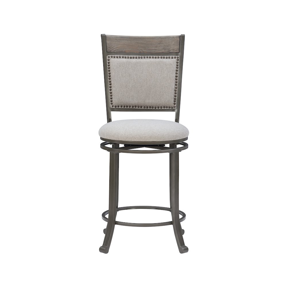 Franklin Swivel Counter Stool, Pewter. Picture 1