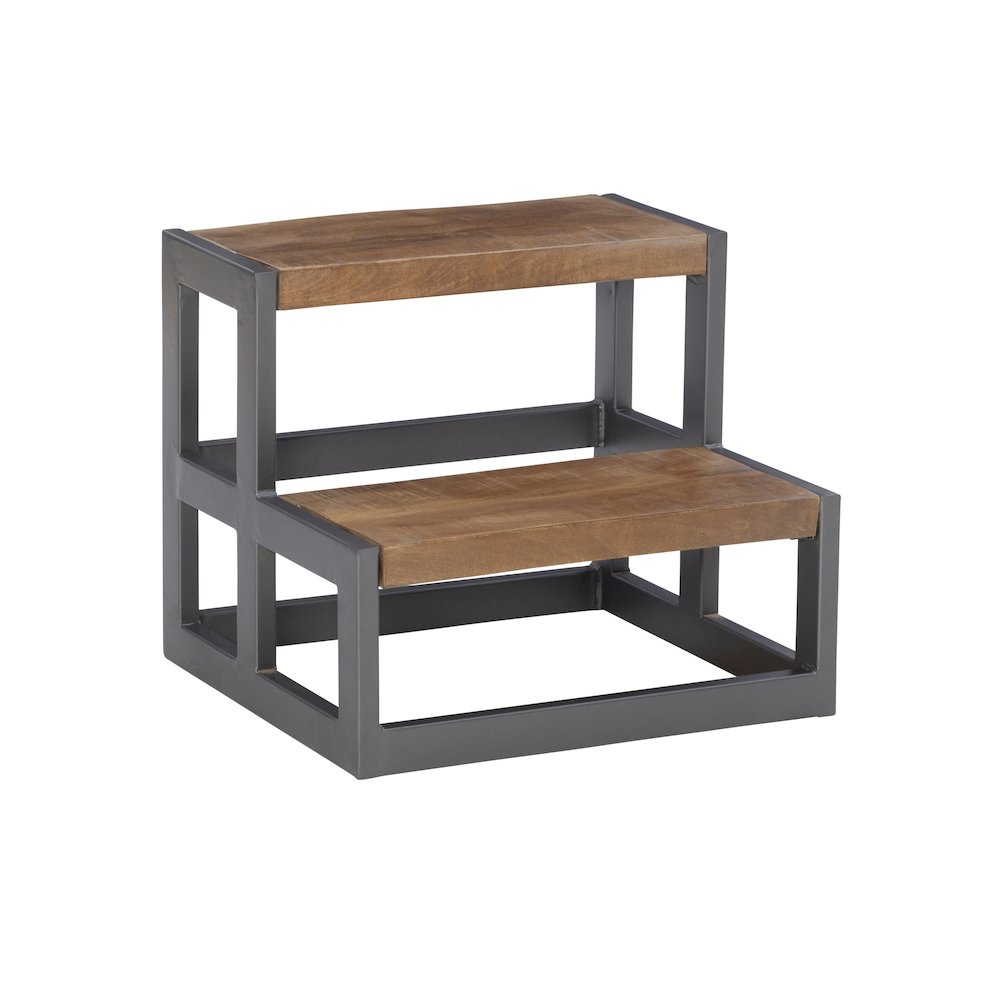 Blythe Wood And Metal Bed Steps Gunmetal. Picture 8