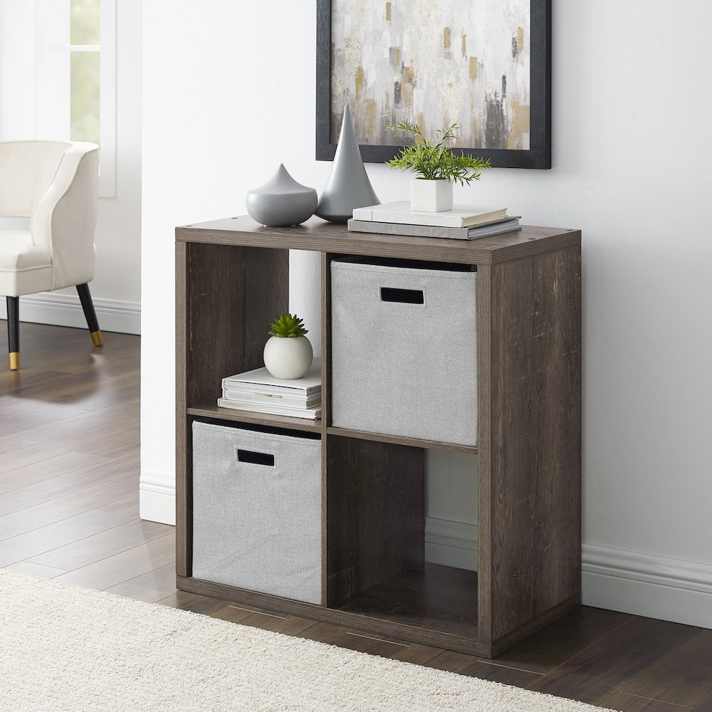 Galli 4 Cubby Storage Cabinet Grey. Picture 2