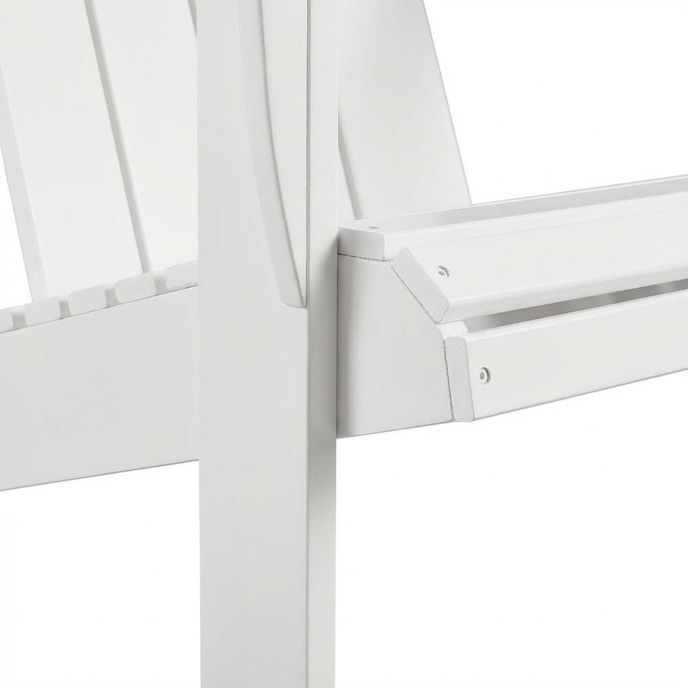 White Adirondack Chair In Solid Wood With Comfortable Seat And Durable Finish. Picture 6