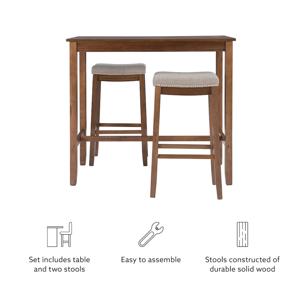 Claridge 3Pc Bar Set Rustic. Picture 10