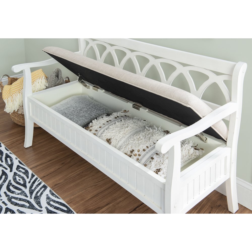 Elliana Storage Bench - White. Picture 5