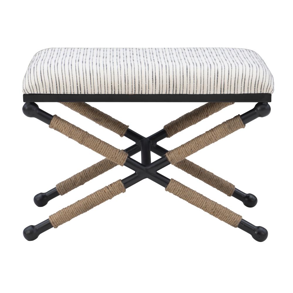 Ashburn Campaign Accent Stool Striped. Picture 2