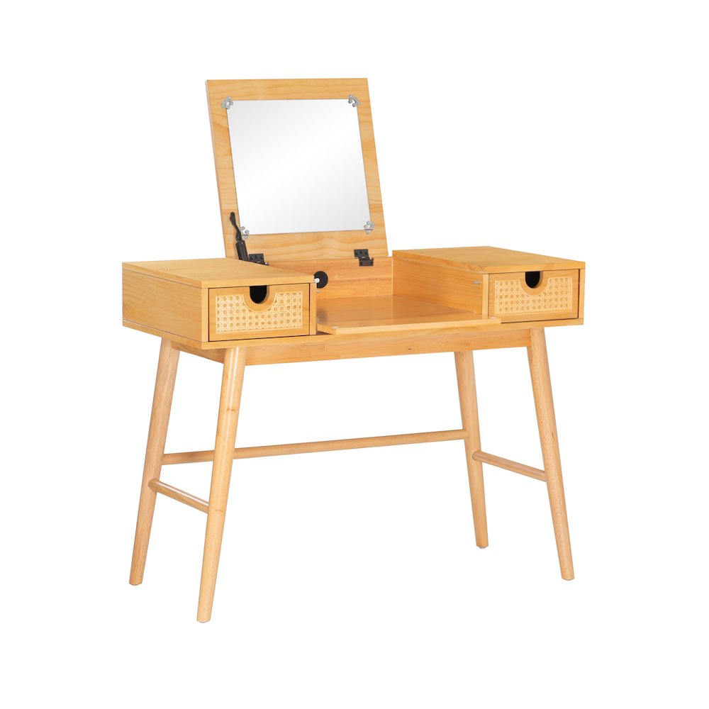 Cecilia Cane Front Vanity Natural. Picture 1