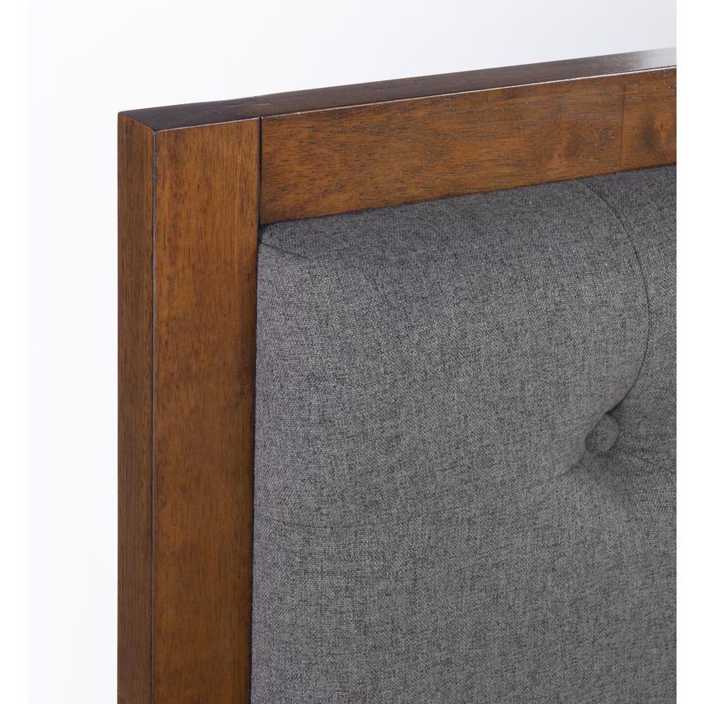 Reid Mid Century Grey Platform King Bed. Picture 11