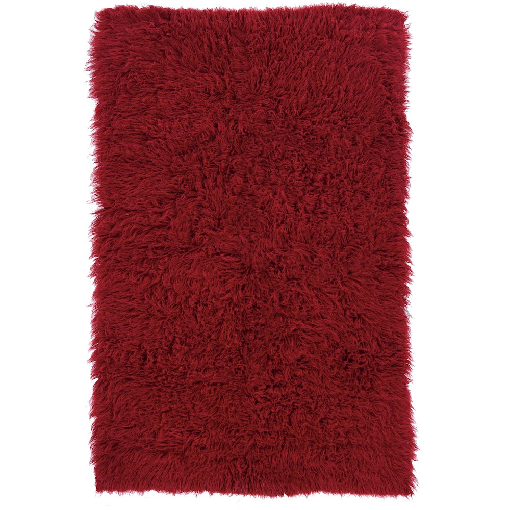 New Flokati 1400gram Red 5x8, Rug. Picture 1