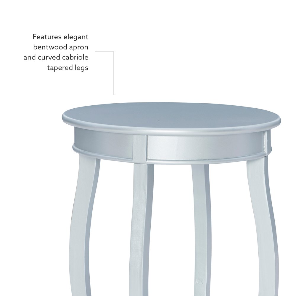 Silver Round Table with Shelf. Picture 9