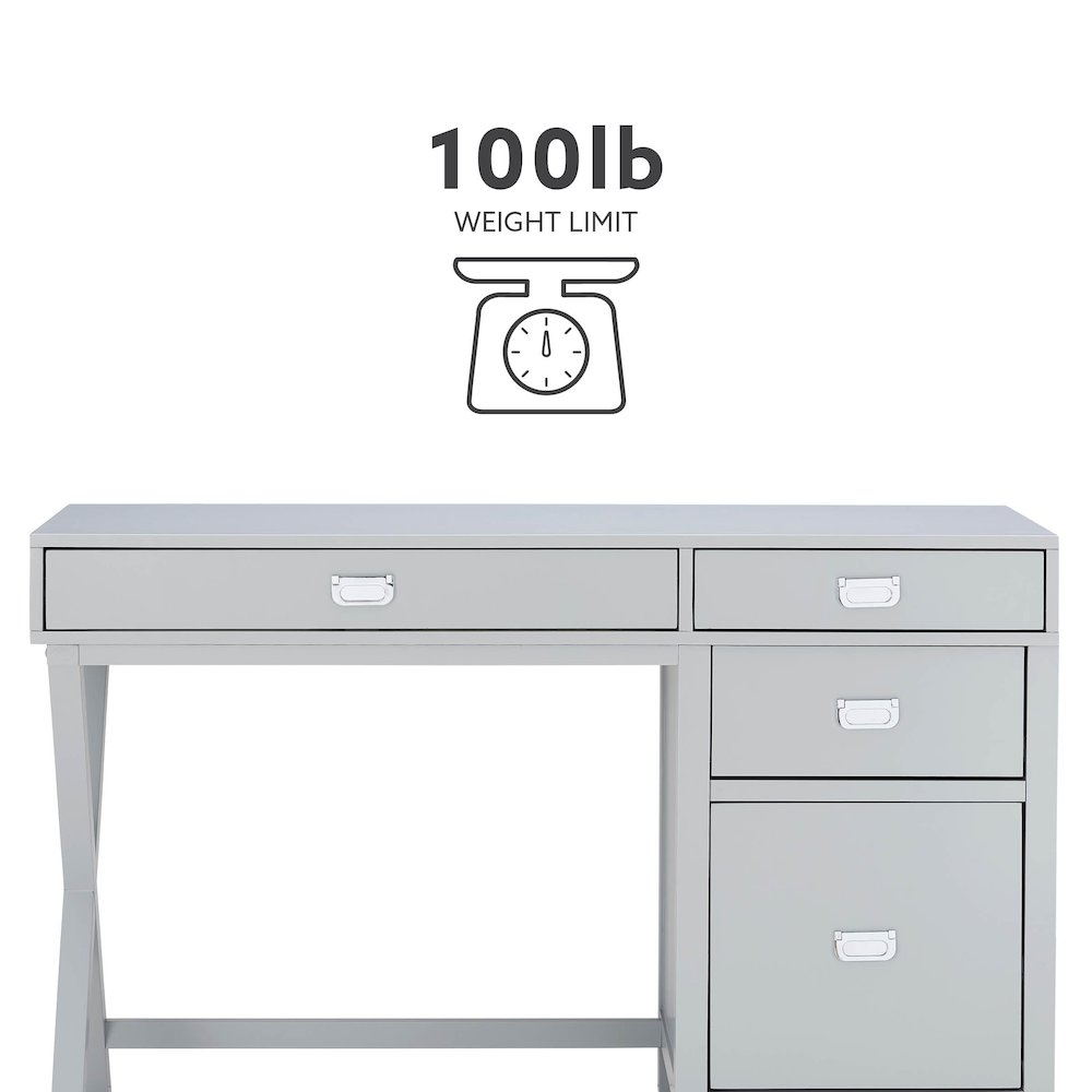 Peggy Side Storage Desk Gray. Picture 13