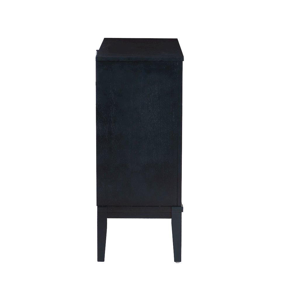 Monroe Wood 2 Sliding Door Accent Cabinet Midnight Blue. Picture 4