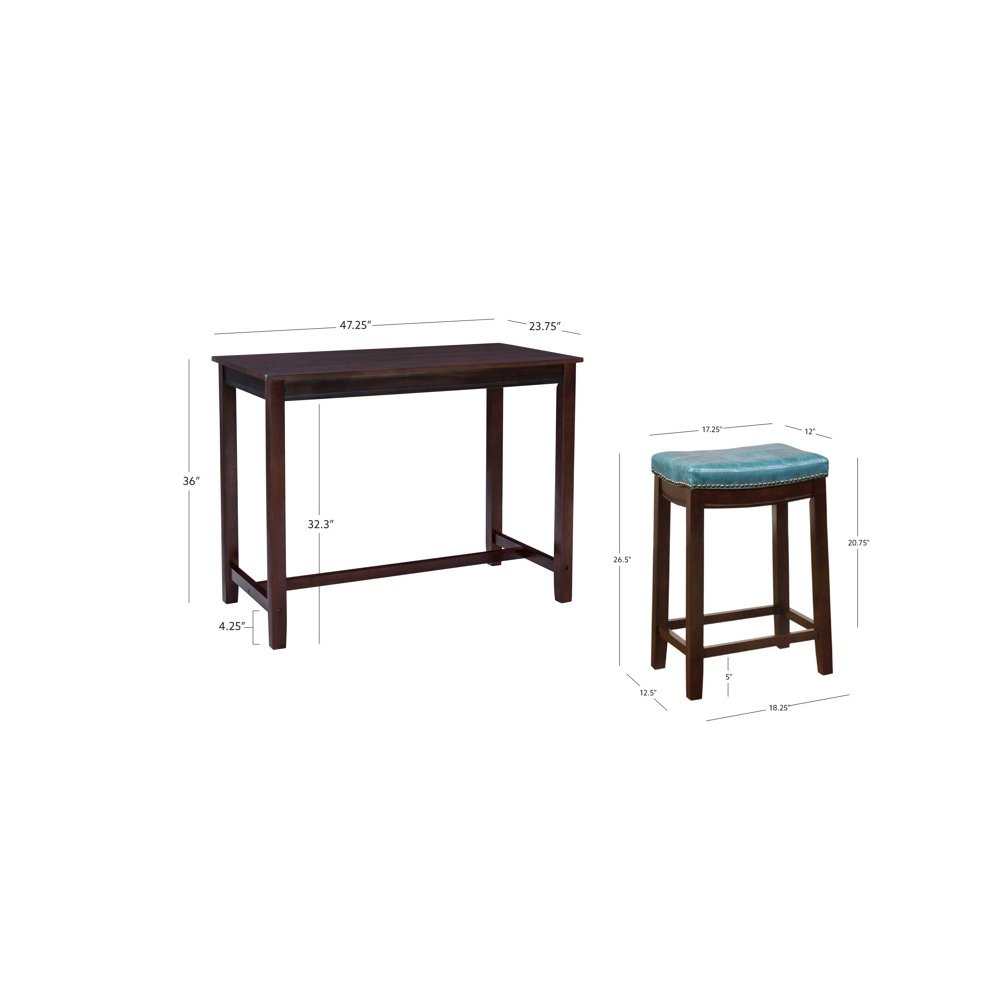 Claridge 3Pc Counter Set Brown Blue. Picture 12