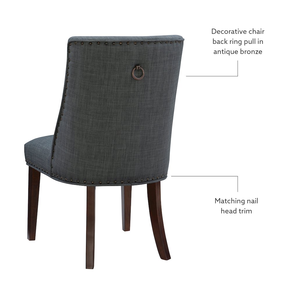 Adler Dining Chair Espresso Grey Set of Two. Picture 9
