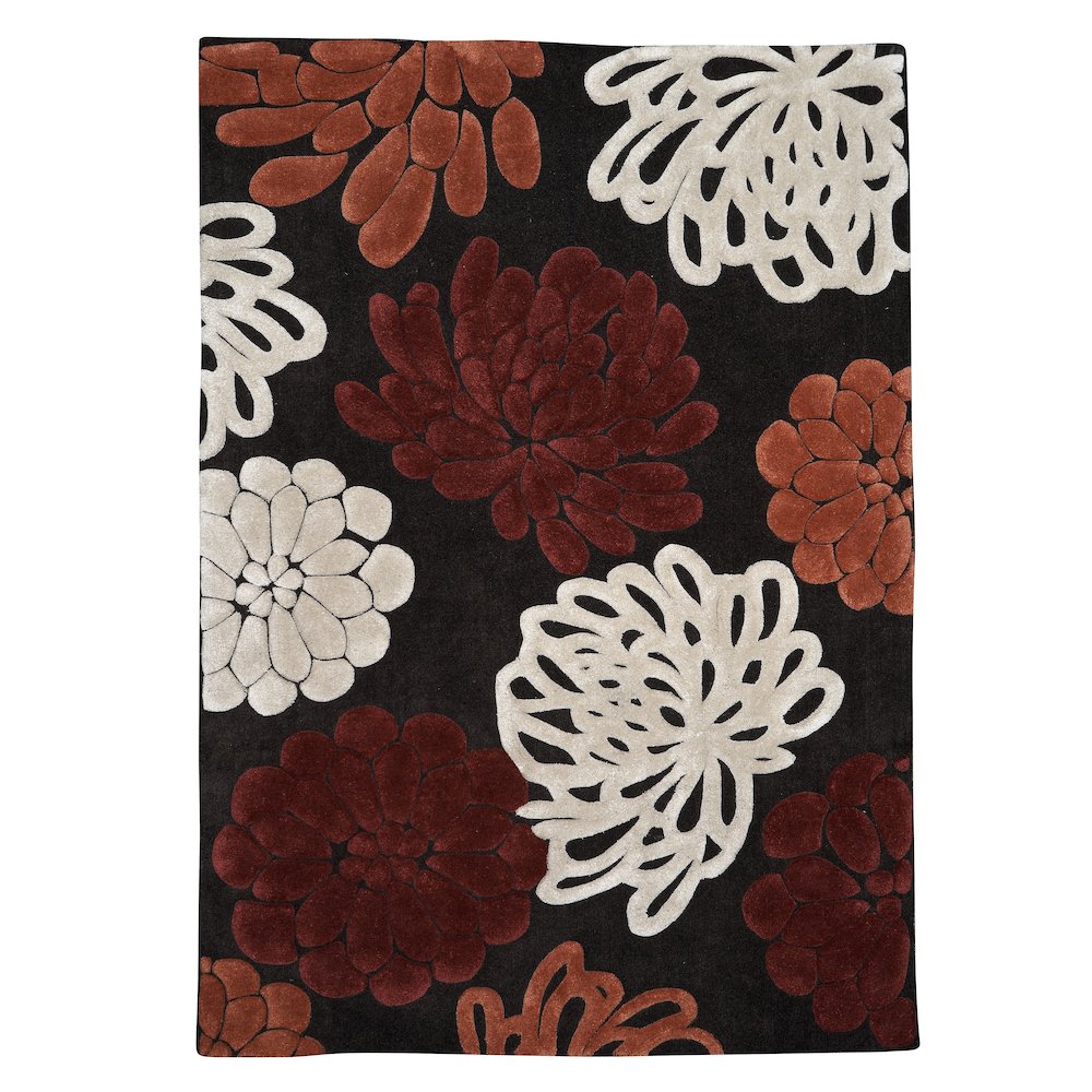 Trio Peddles Chocolate & Garnet 8x10, Rug. Picture 1