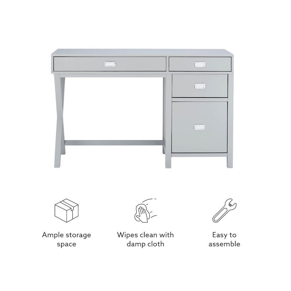 Peggy Side Storage Desk Gray. Picture 12