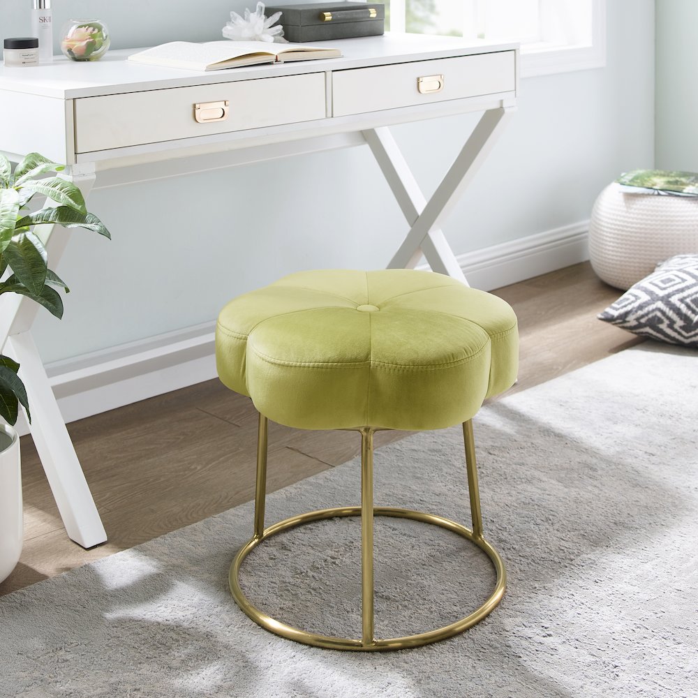 Seraphina Accent Vanity Stool, Green. Picture 2