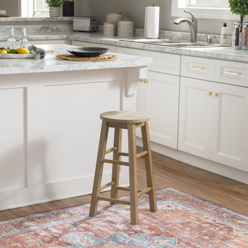 24 Inches Counter Stool Grey Wash. Picture 4
