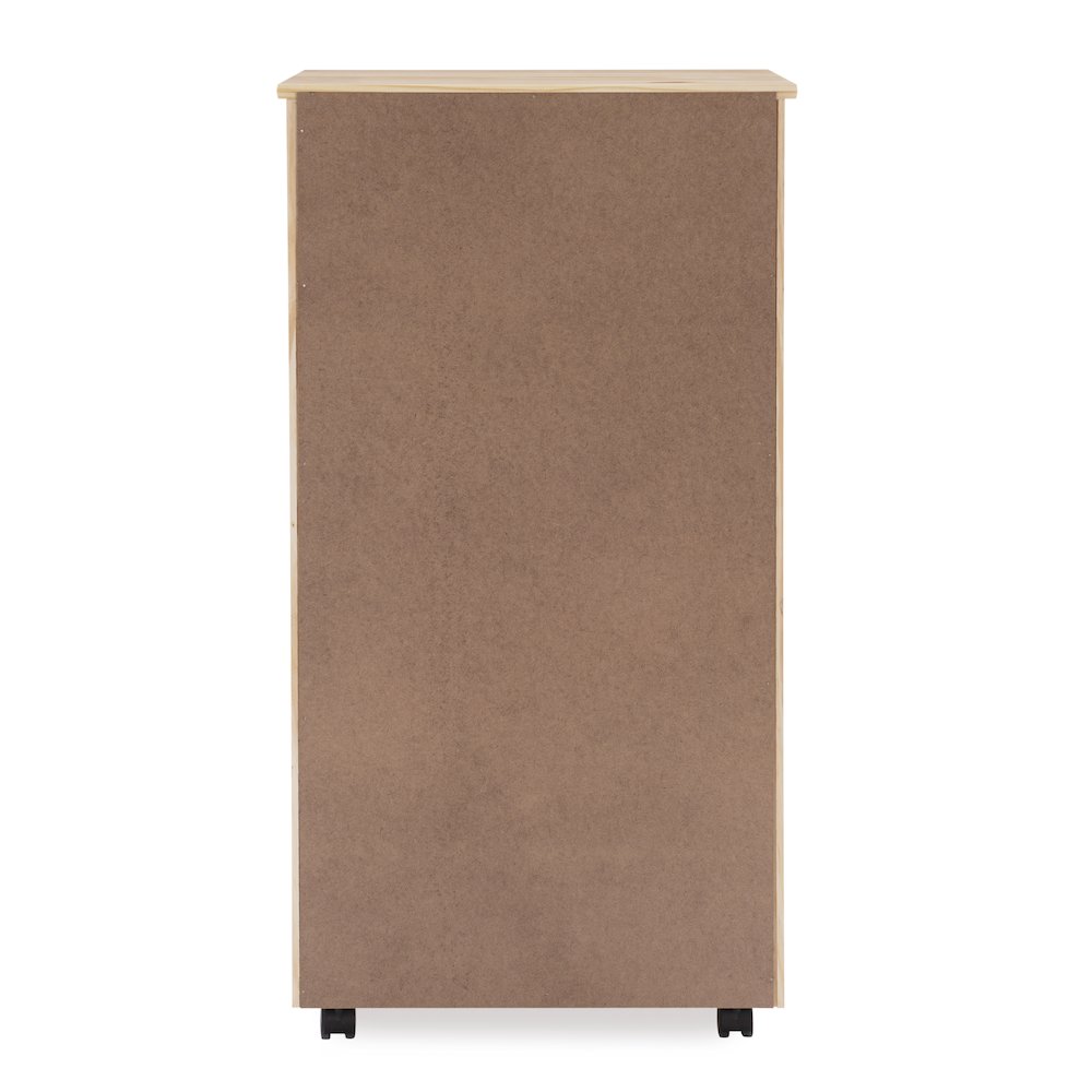 Cary Eight Drawer Rolling Storage Cart, Natural. Picture 11