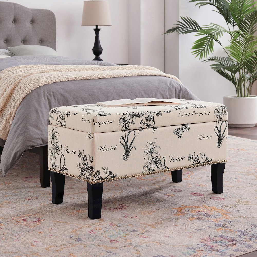 Stephanie Ottoman Botanical Linen. Picture 3