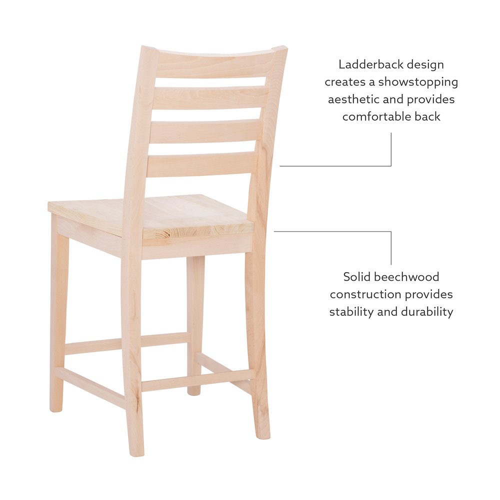 Flynn Counter Stool Unfinished Set Of 2. Picture 10