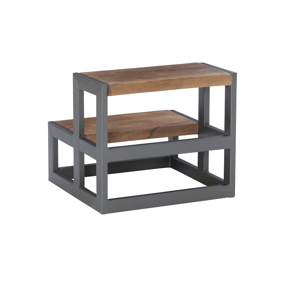 Blythe Wood And Metal Bed Steps Gunmetal. Picture 10