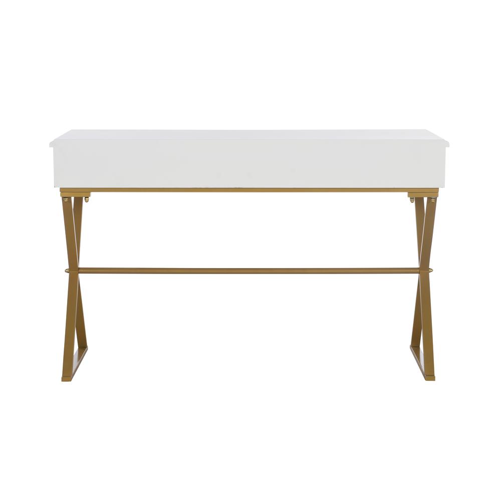 Two-Drawer Campaign Desk, White. Picture 5