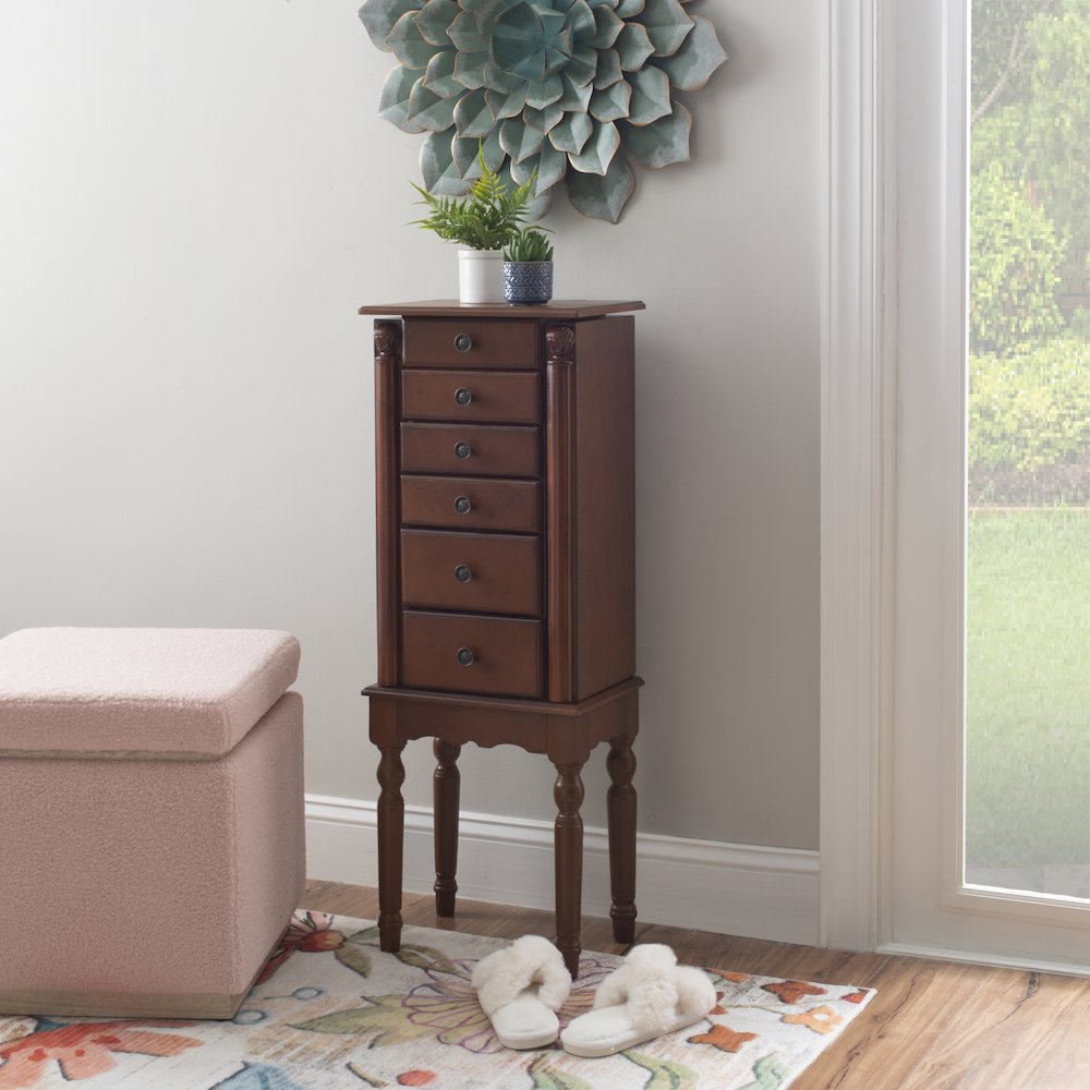 Deep Cherry Jewelry Armoire. Picture 3