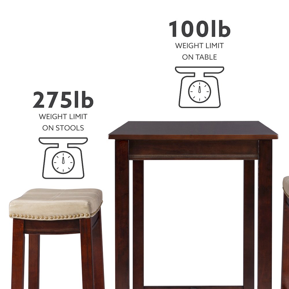 Claridge 3Pc Bar Set Brown Beige. Picture 11