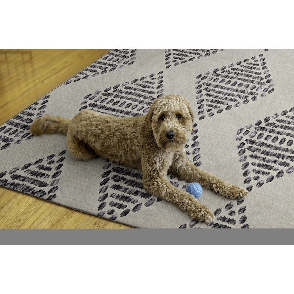 Outdoor Washable Navarre Ivory & Brown 7' X 9', Rug. Picture 2