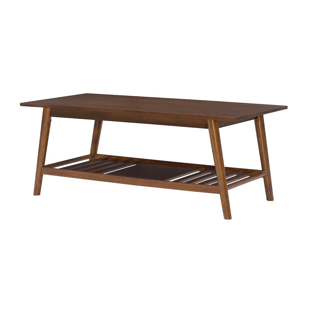 Charlotte Coffee Table With Shelf, Walnut Brown. Picture 8