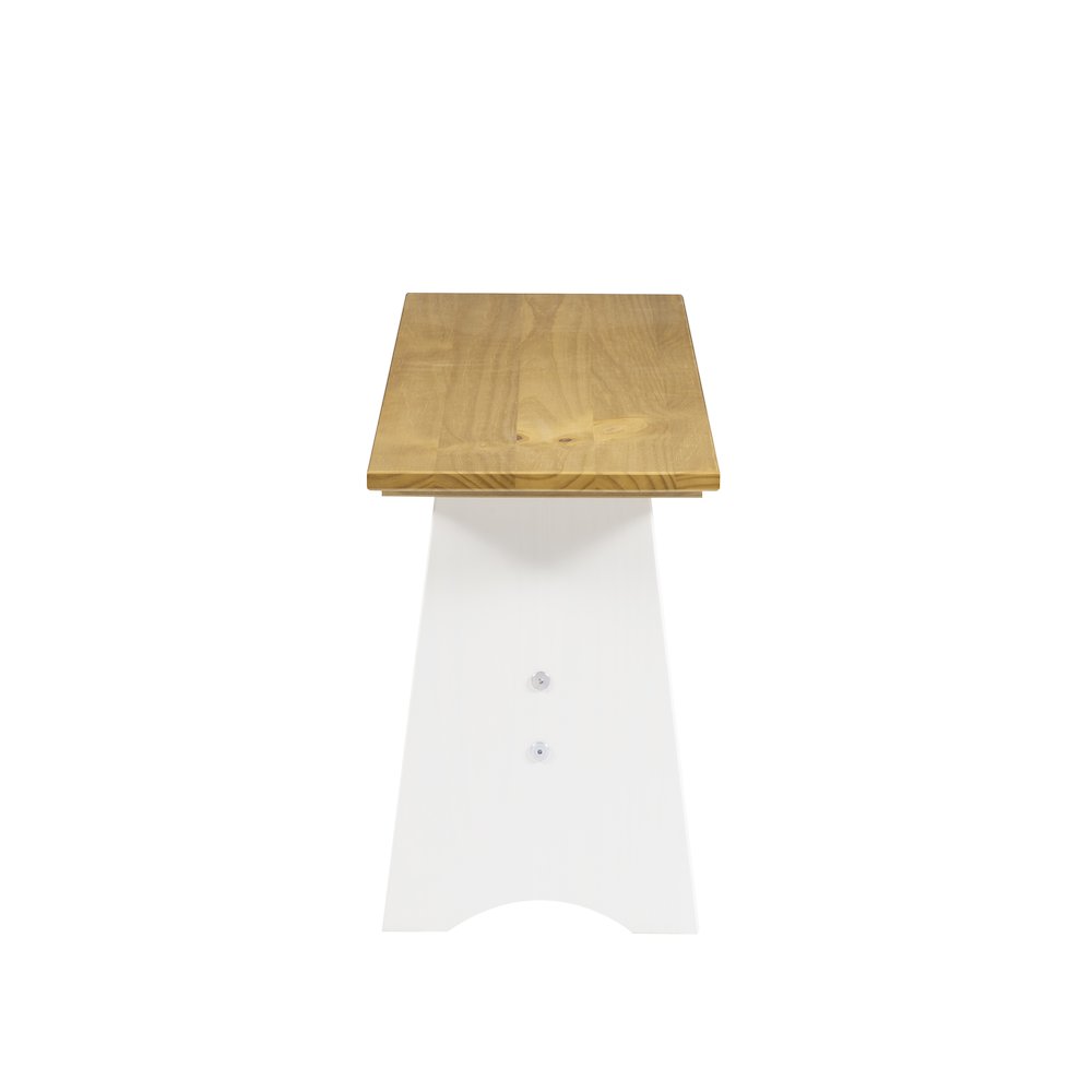 Linson Large Backless Bench Honey White. Picture 6