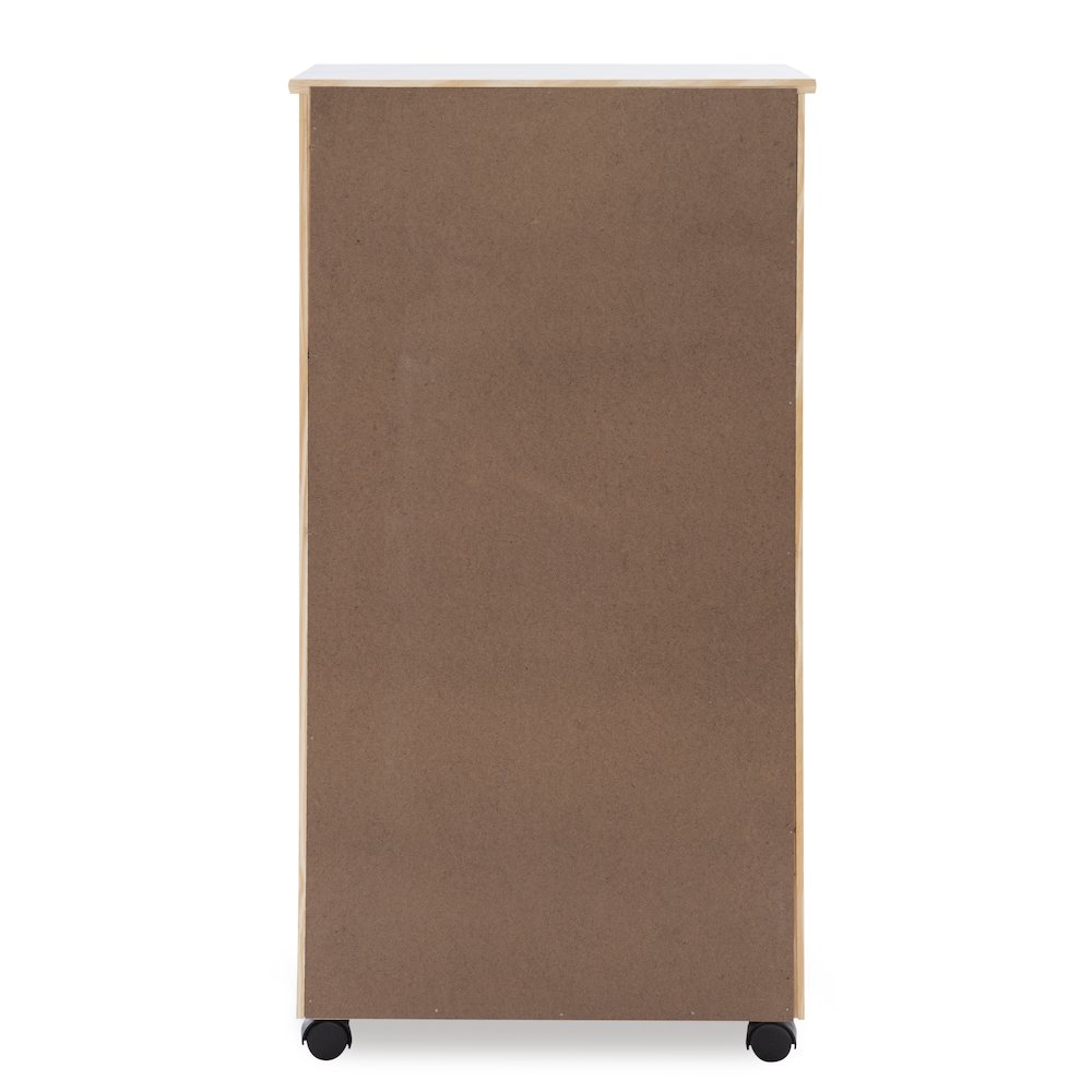 Cary Eight Drawer Rolling Storage Cart, White Wash. Picture 11