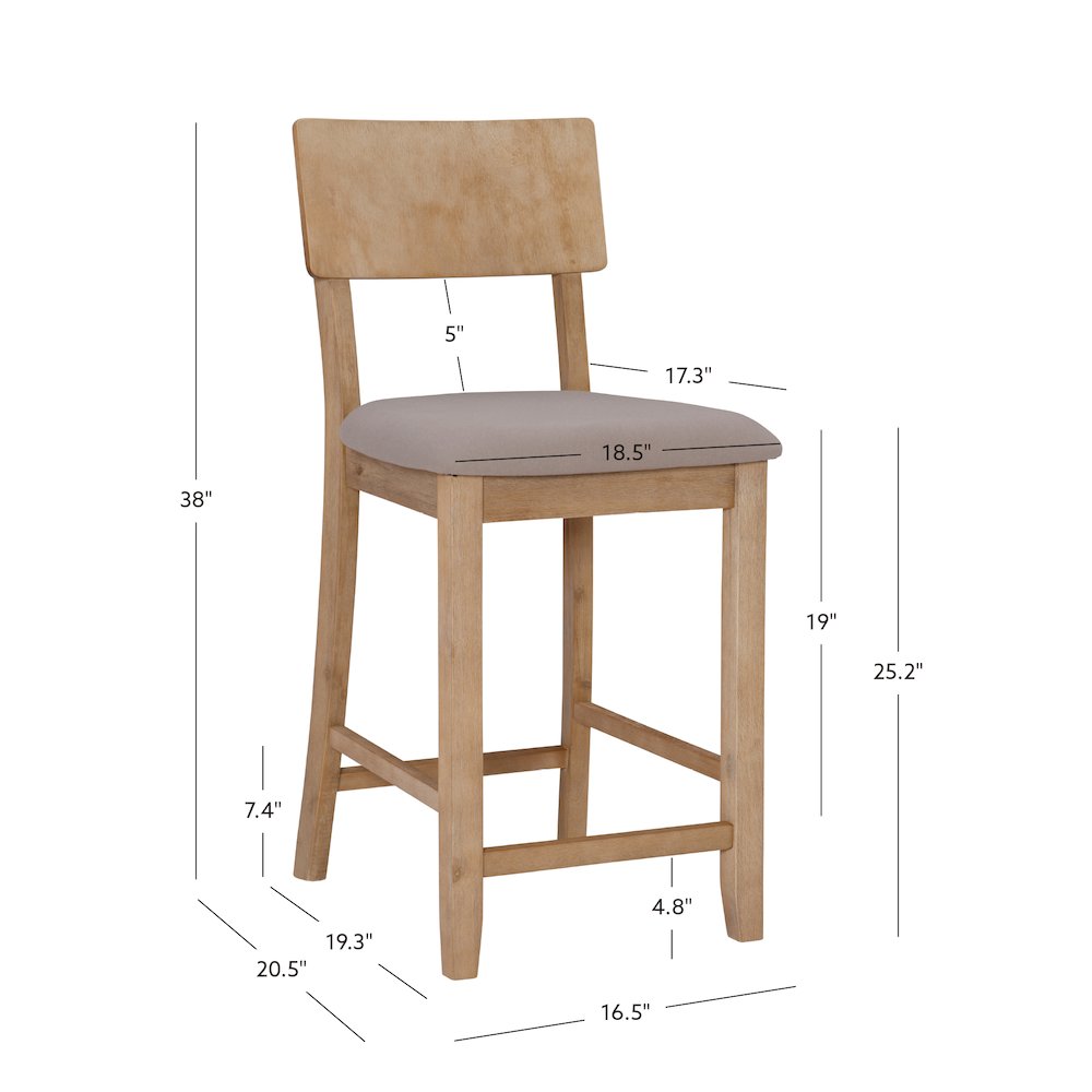 Jordan 24 In Gray Wash Counter Stool. Picture 14