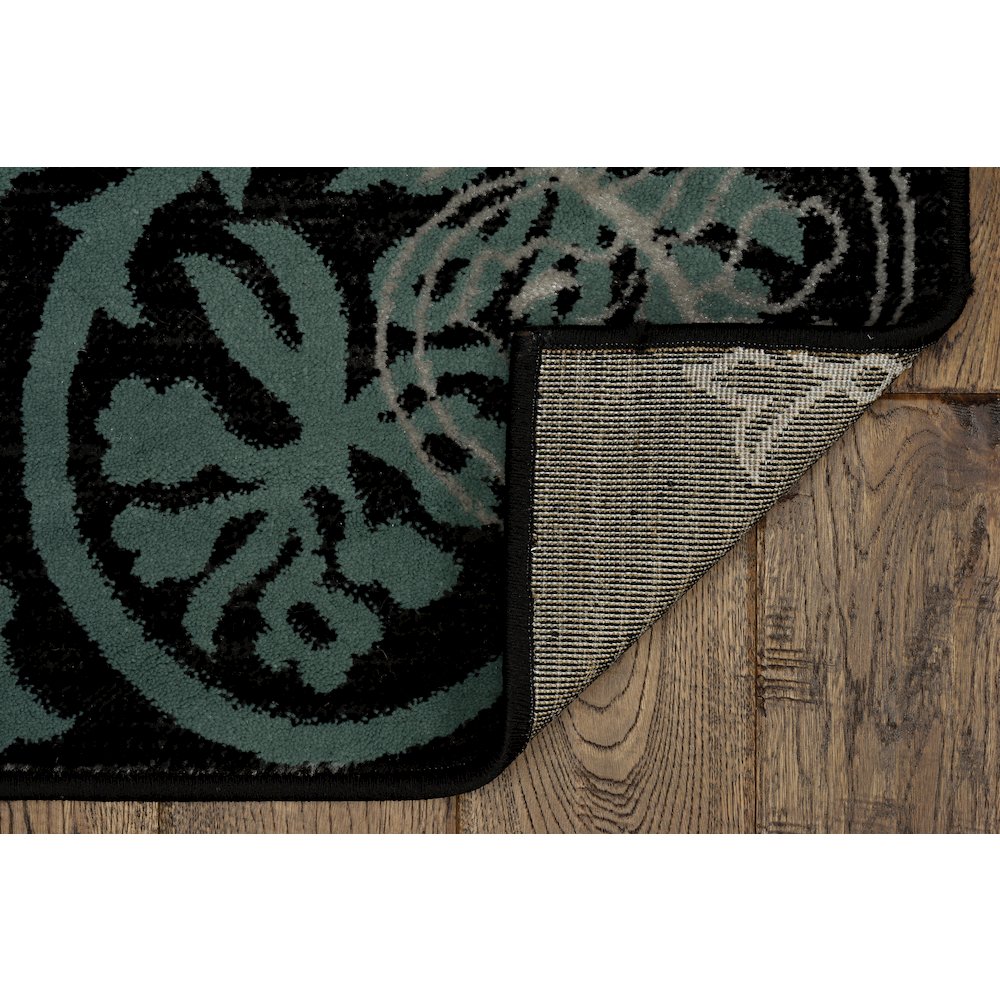 Milan Lana Black & Tuquoise 8x10.4, Rug. Picture 2