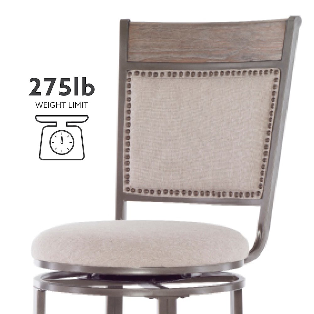 Franklin Swivel Barstool, Pewter. Picture 14
