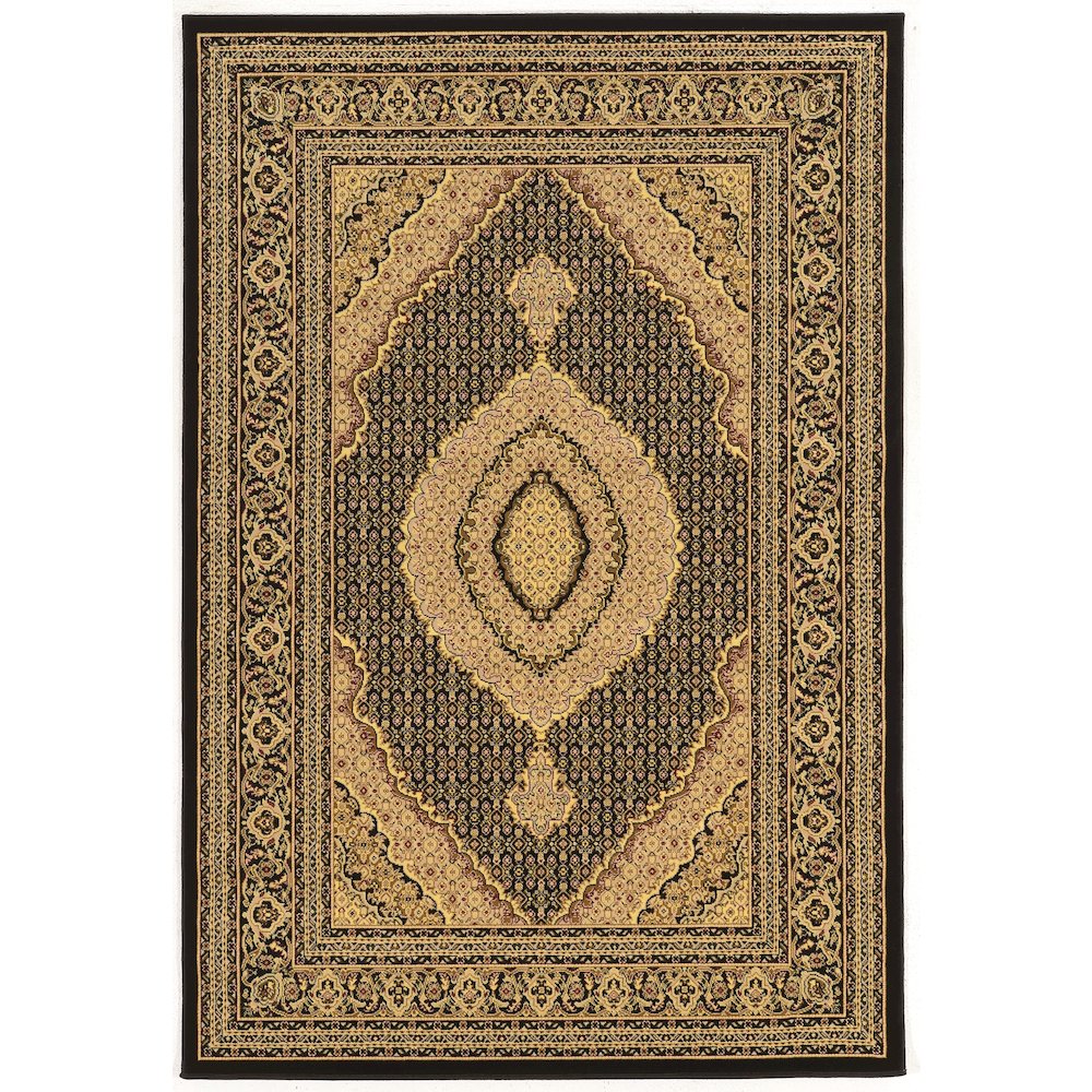 Persian Treasures Mahi Tabriz Black 9x12, Rug. Picture 1