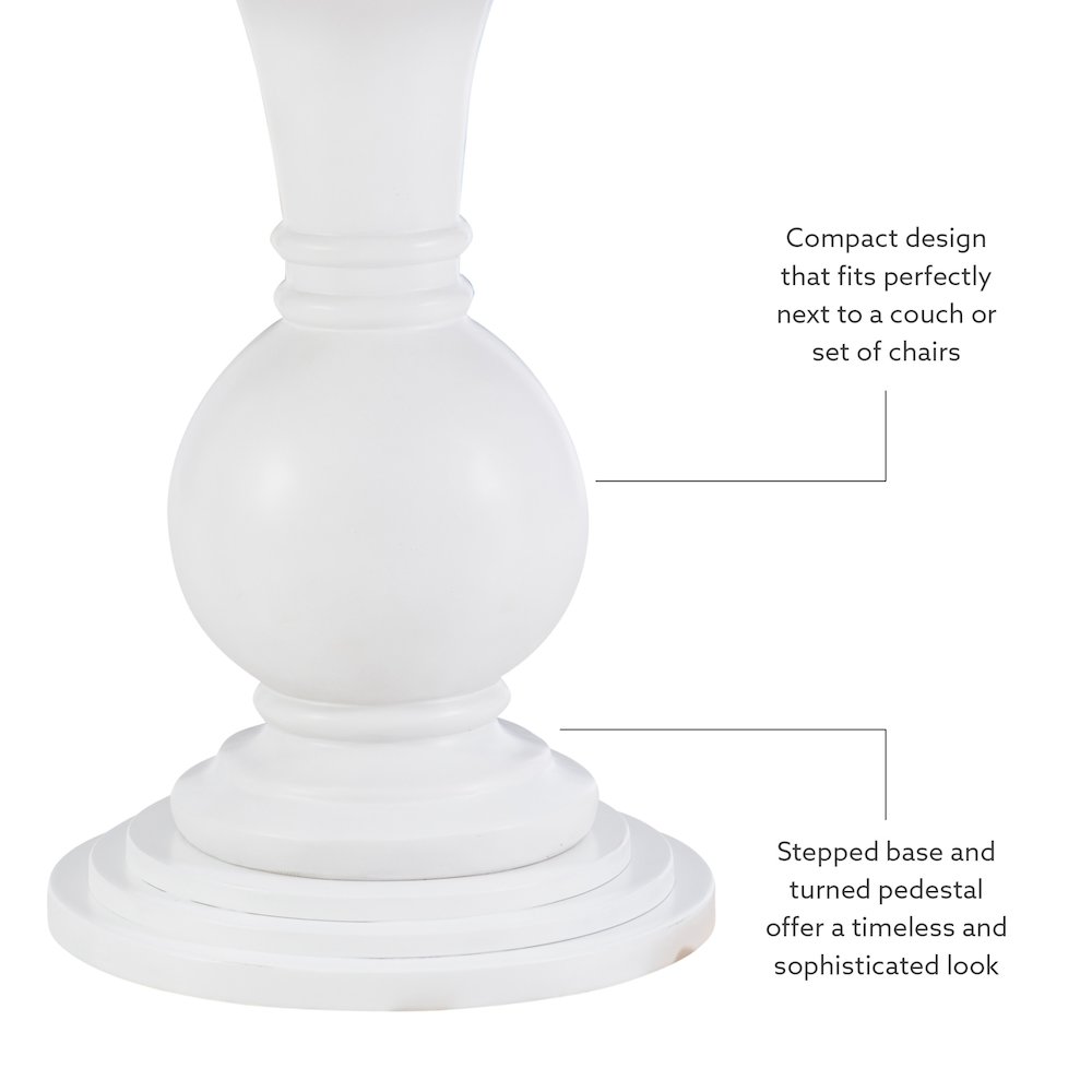 Adeline Round Accent Table White. Picture 8