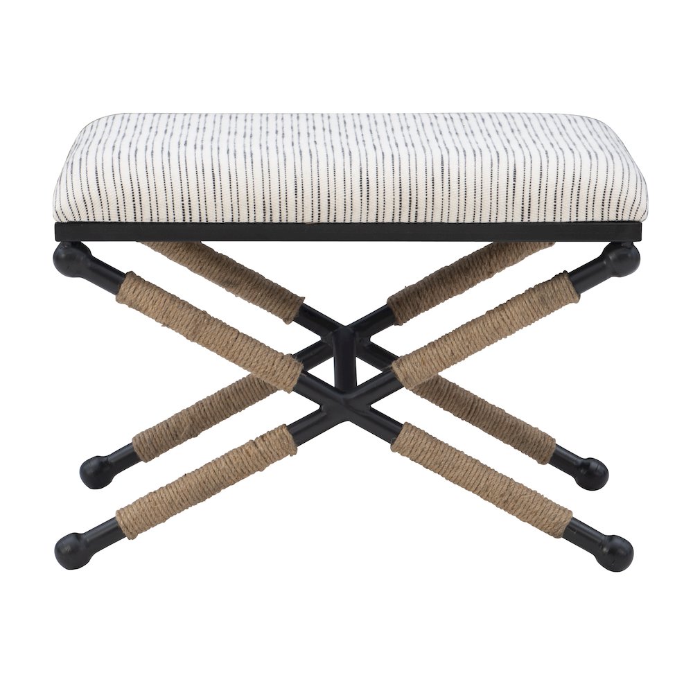 Ashburn Campaign Accent Stool Striped. Picture 1