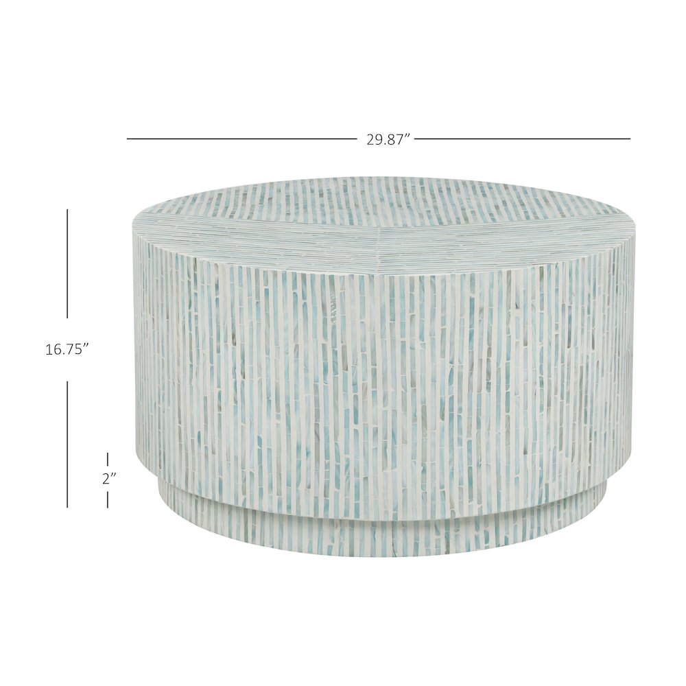 Perrin Capiz Coffee Table Blue. Picture 10