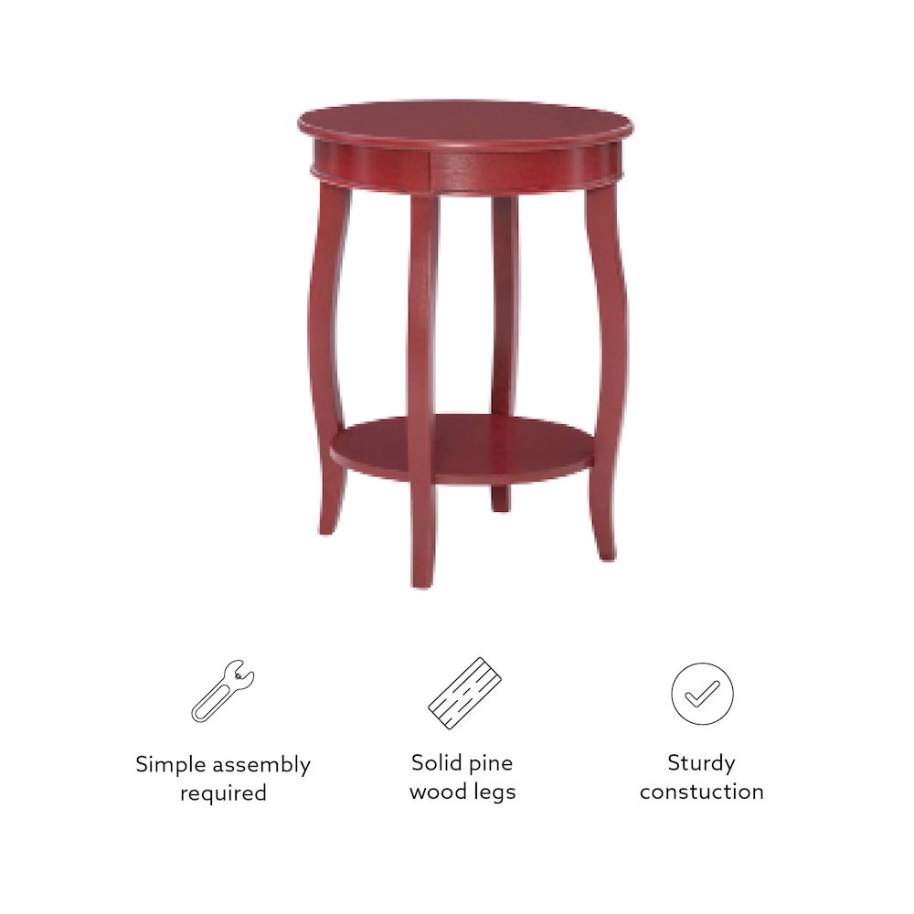 Red Round Table with Shelf. Picture 12